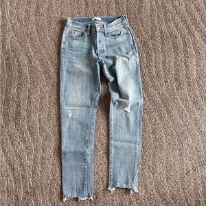Distressed Blue Jeans